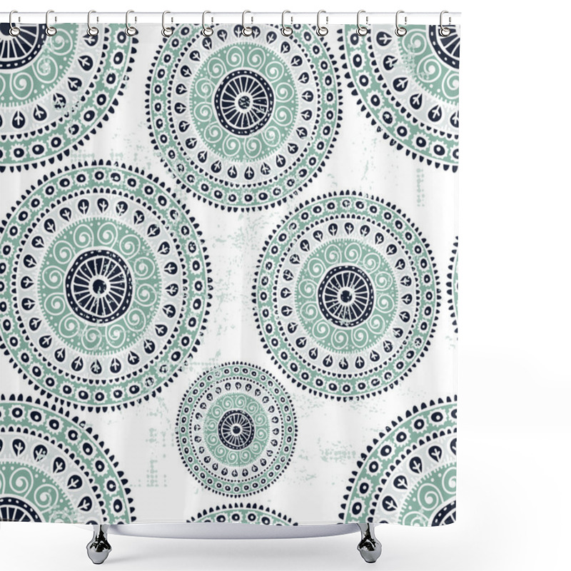 Personality  Hand Drawn Folkloric Seamless Pattern  Shower Curtains