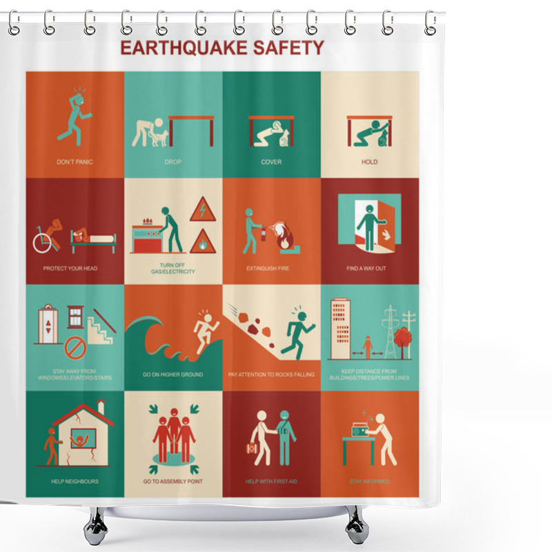 Personality  Earthquake Safety Procedure Shower Curtains