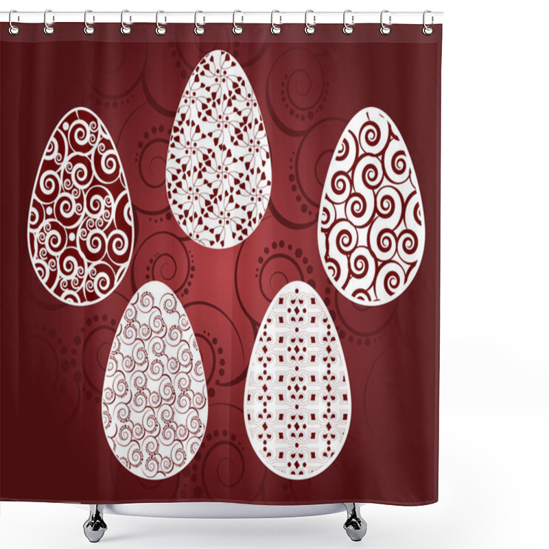 Personality  Vector Background With Easter Eggs. Shower Curtains