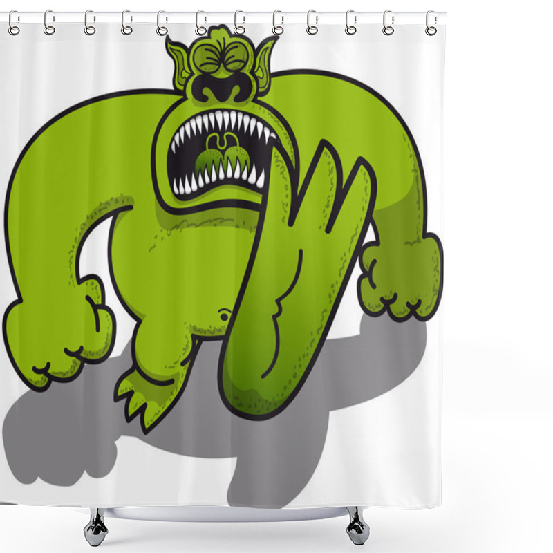 Personality  Big Green Monster Shower Curtains