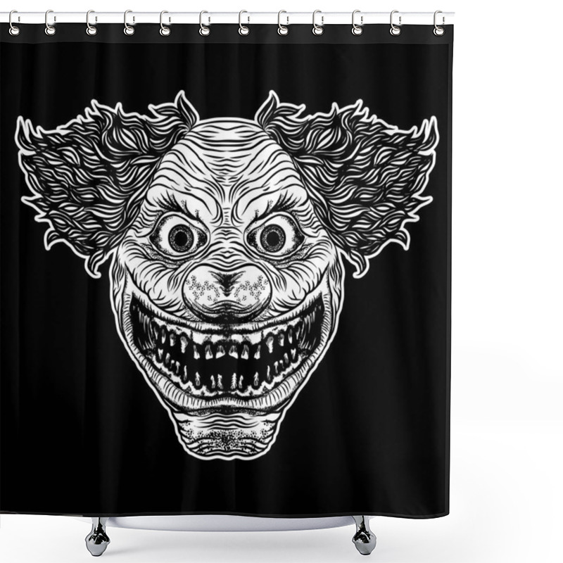 Personality  Scary Clown Head Concept Of Circus Horror Film Character.  Shower Curtains