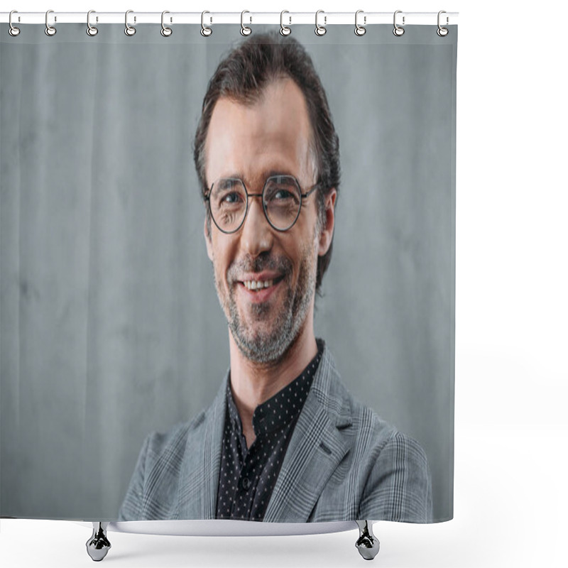 Personality  Stylish Middle Aged Businessman Shower Curtains