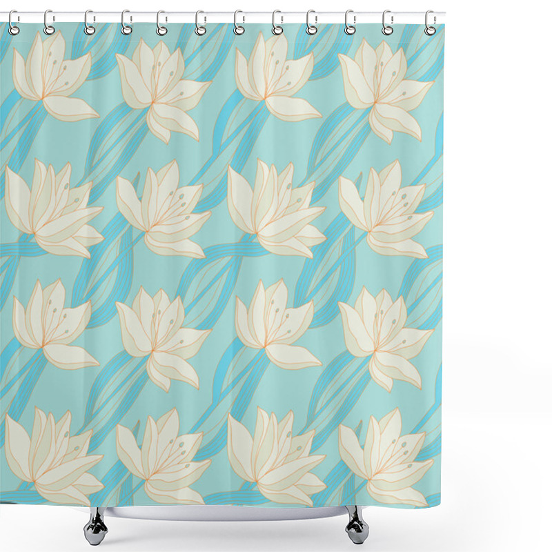 Personality  Beautiful Bright Seamless Pattern With Flowers. Shower Curtains