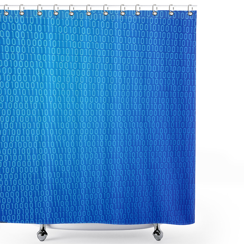 Personality  Blue Binary Wall Background Shower Curtains