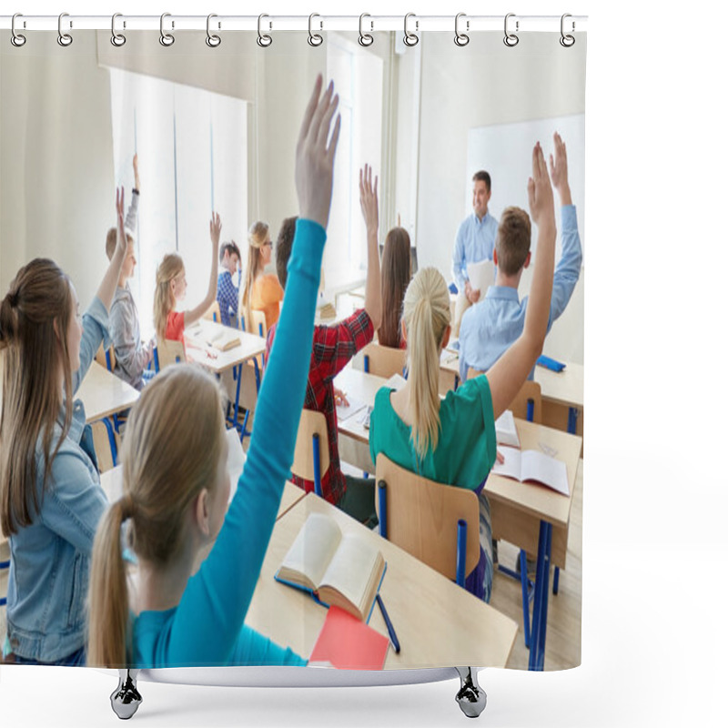 Personality  Group Of High School Students And Teacher Shower Curtains