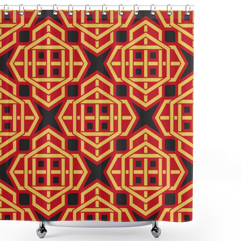 Personality  Vector Asian Geometric Pattern Shower Curtains