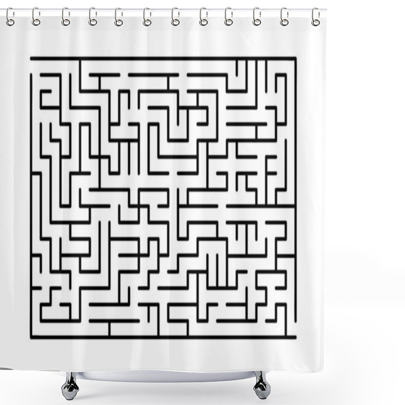 Personality  Abstract Maze / Labyrinth With Entry And Exit. Vector Labyrinth 283. Shower Curtains