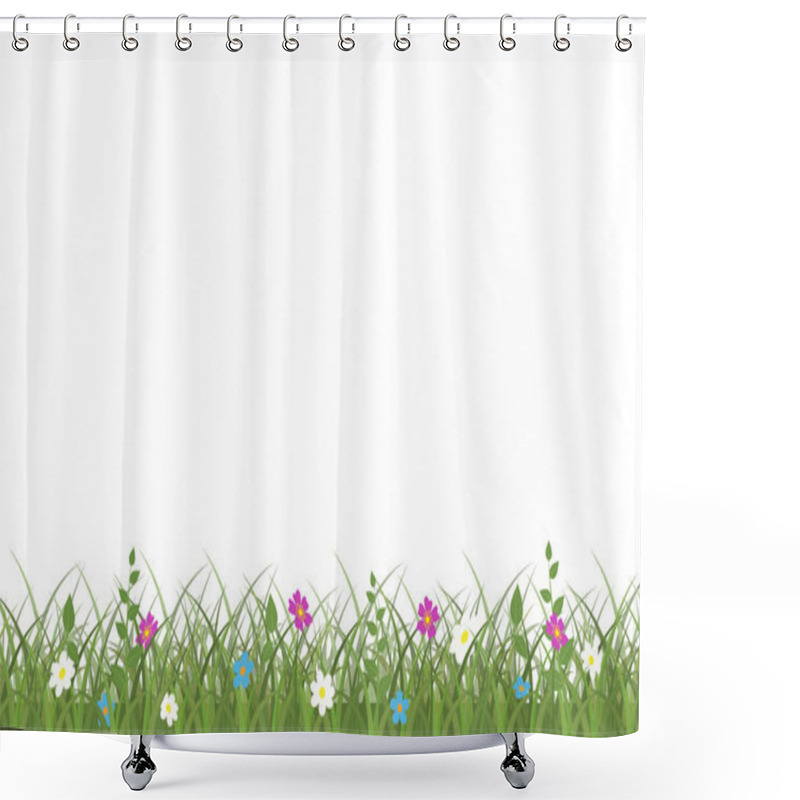 Personality  Grass And Flowers Shower Curtains