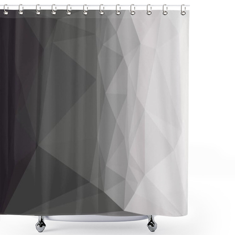 Personality  Abstract Grey And White Background With Poly Pattern Shower Curtains