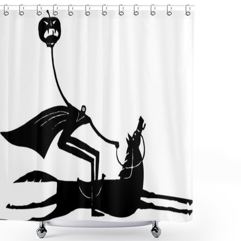 Personality  Vector Illustration Of The Headless Horseman Shower Curtains