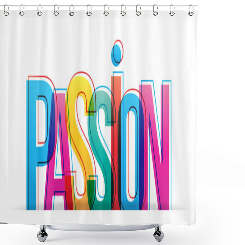 Personality  Passion Word Vector Design Shower Curtains