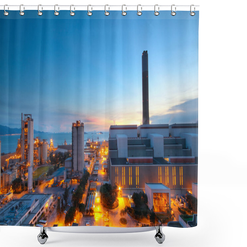 Personality  Cement Plant And Power Sation In Sunset Shower Curtains