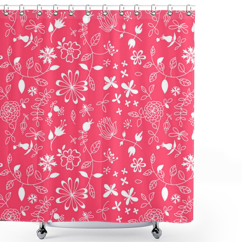 Personality  Naive Floral Pattern Shower Curtains