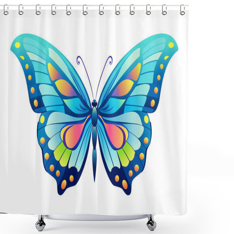 Personality  Butterfly. Hand Drawn Vector Illustration. Shower Curtains