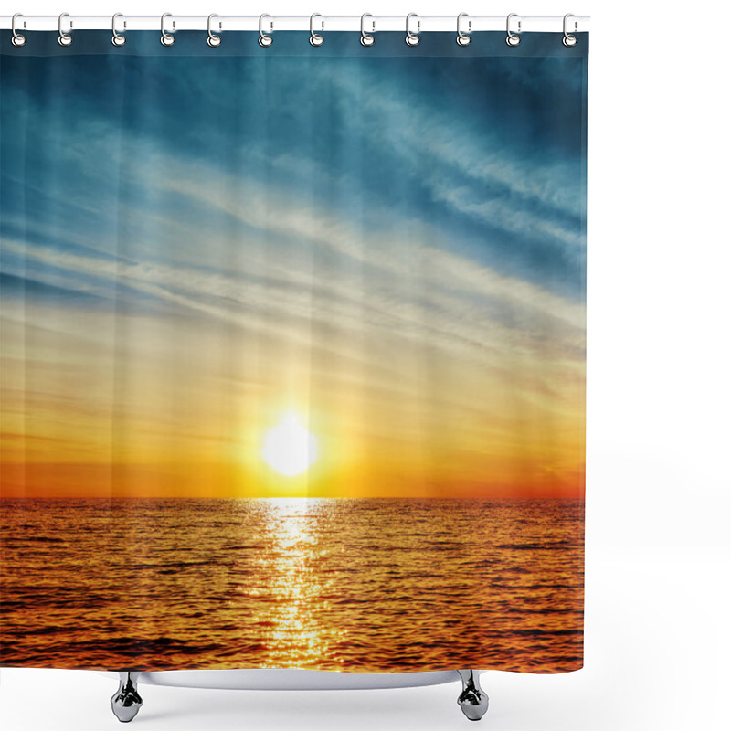 Personality  Sunset Over Water Shower Curtains