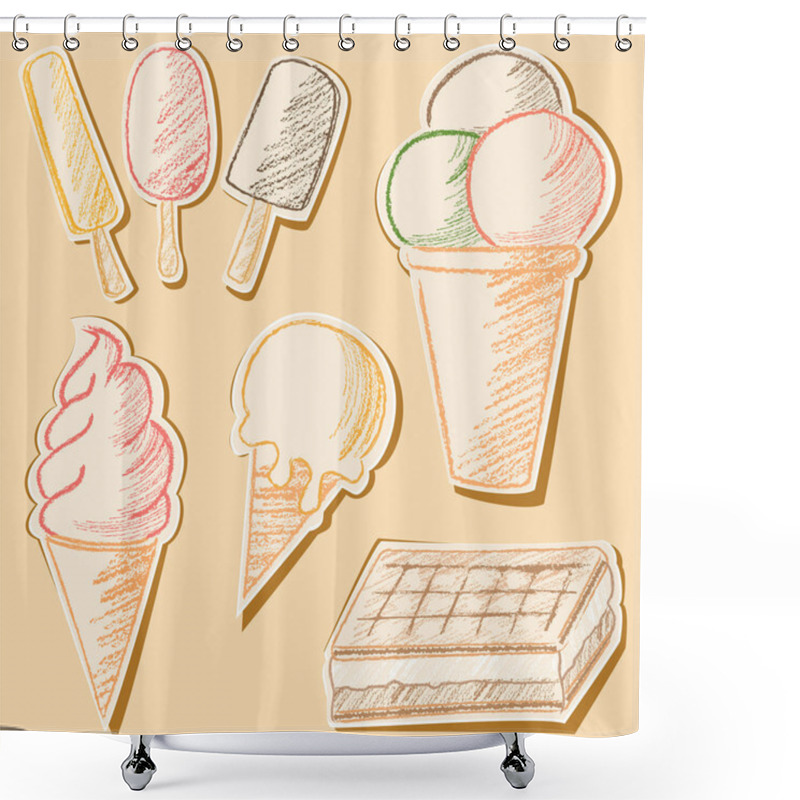 Personality  Ice Cream Shower Curtains