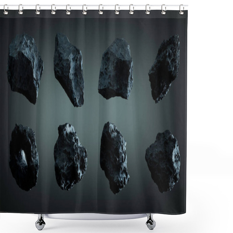 Personality  Dark Rock Asteroid Pack 3D Rendering Shower Curtains