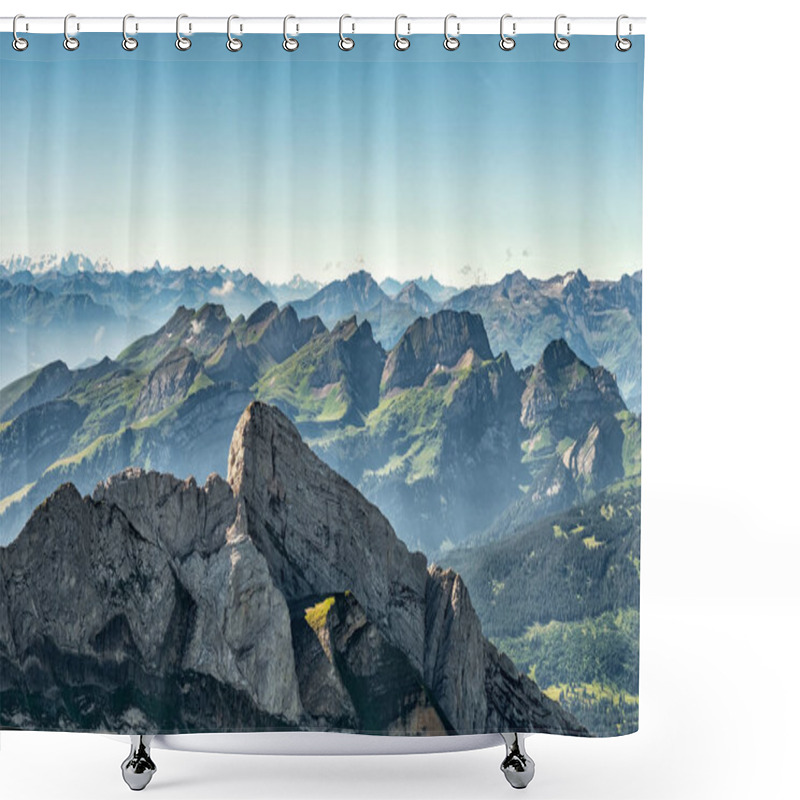 Personality  Mountain View From  Mount Saentis, Switzerland , Swiss Alps. Shower Curtains