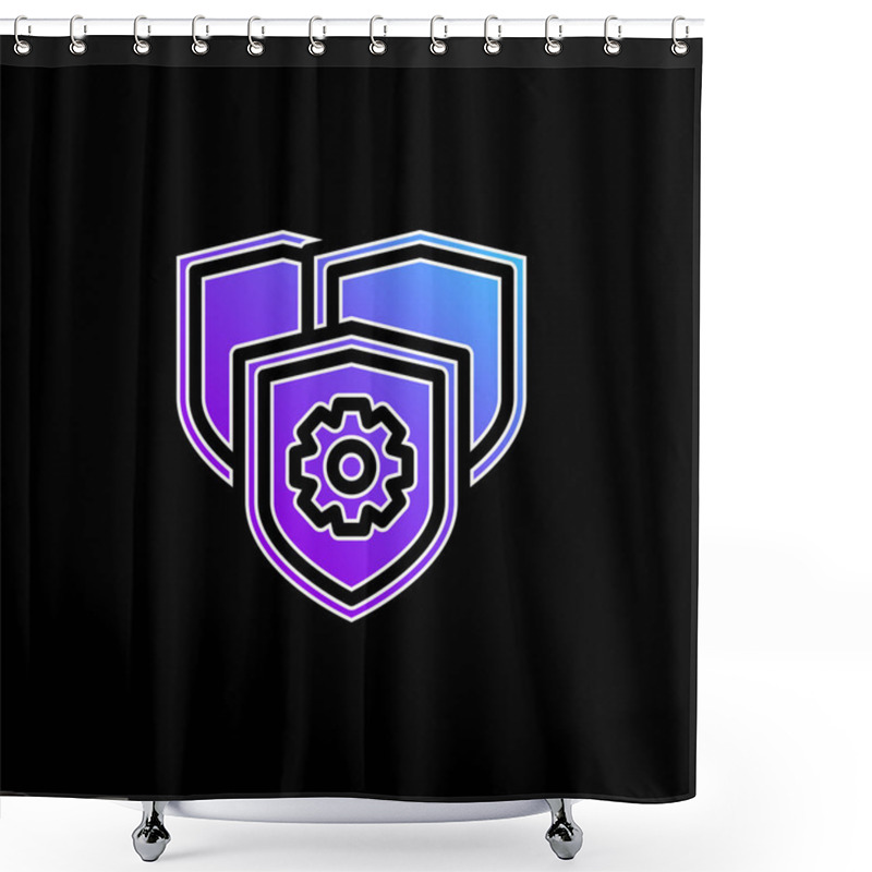 Personality  Anti Virus Blue Gradient Vector Icon Shower Curtains