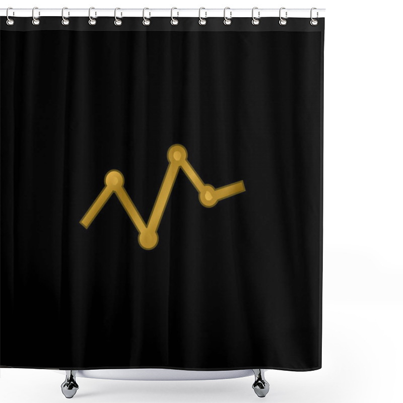 Personality  Analysis Of Business Statistics In A Line Graphic With Points Gold Plated Metalic Icon Or Logo Vector Shower Curtains