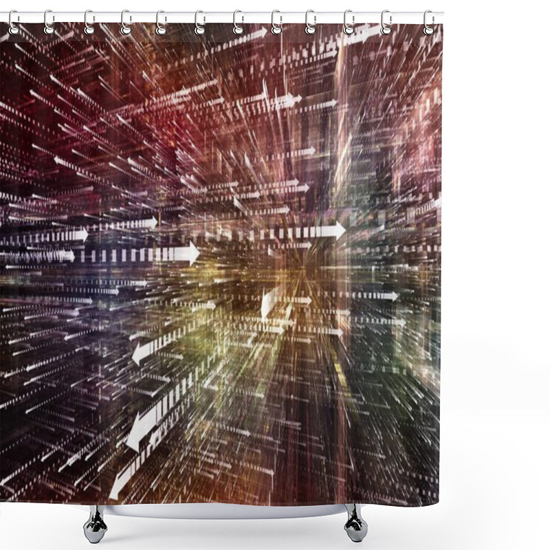 Personality  Exploding Digital World Shower Curtains