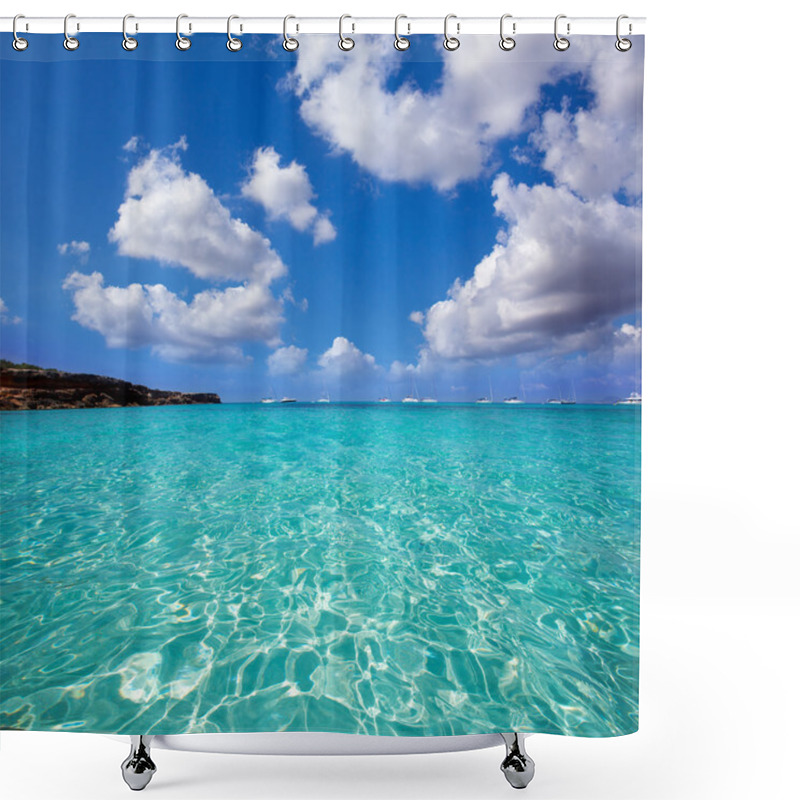 Personality  Formentera Cala Saona Beach Balearic Islands Shower Curtains