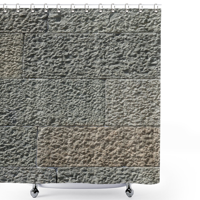 Personality  Stone Blocks Wall Shower Curtains