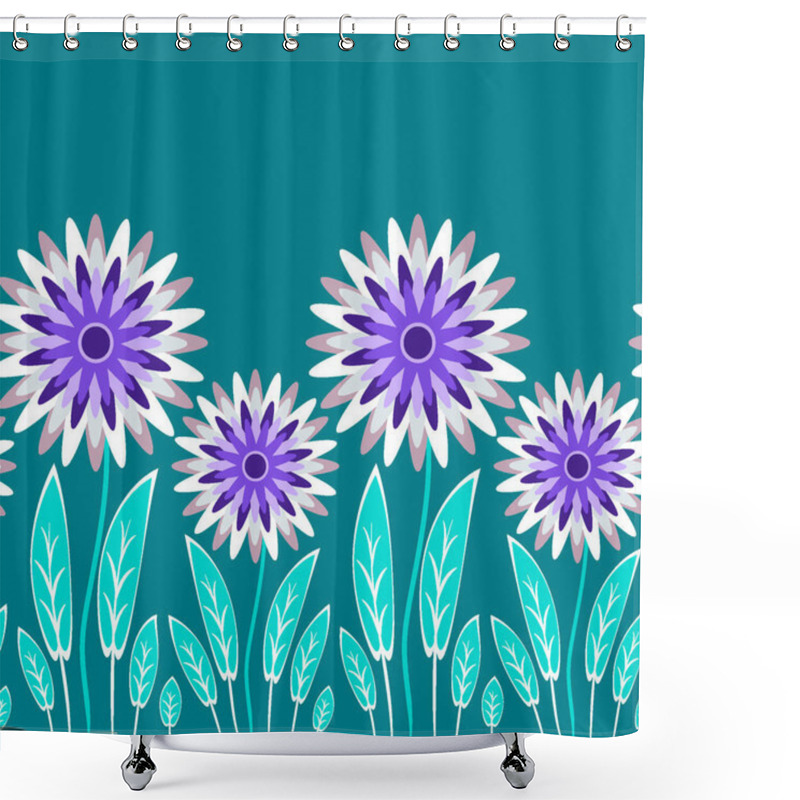 Personality  Endless Pattern On A Square Background - Stylized Magical Flowers, Summer Flower Glade - Graphics. A Fabulous World. Surreal. Design Elements Shower Curtains