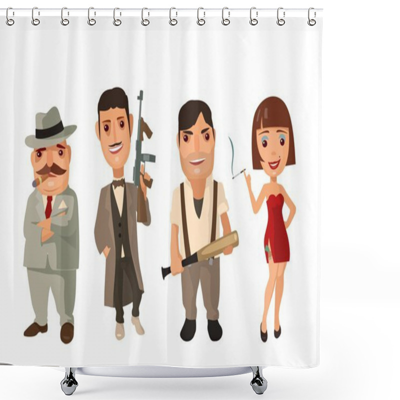 Personality  Set Person Mafia. Don, Capo, Soldier, Prostitute. Shower Curtains