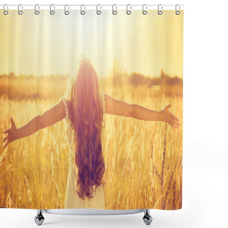 Personality  Teenage Girl  Enjoying Nature Shower Curtains