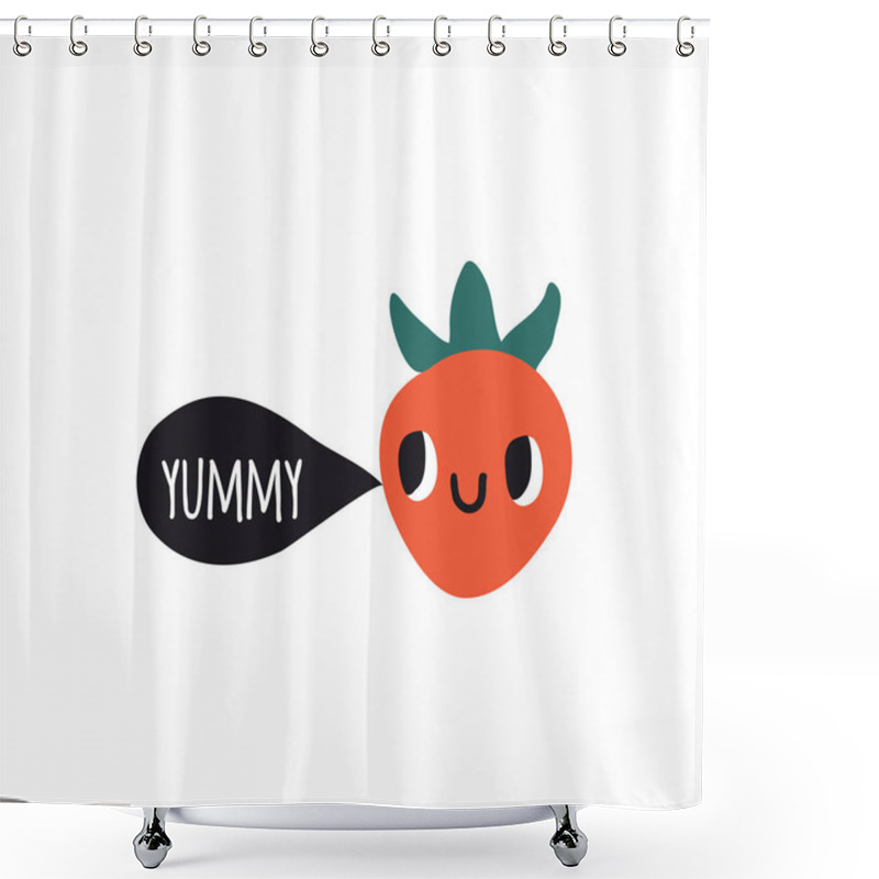 Personality  Yummy. Print With Strawberry Shower Curtains