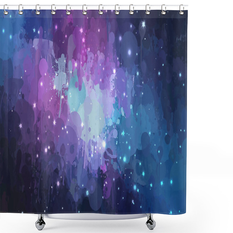 Personality  Night Sky Brush Strokes Background Shower Curtains