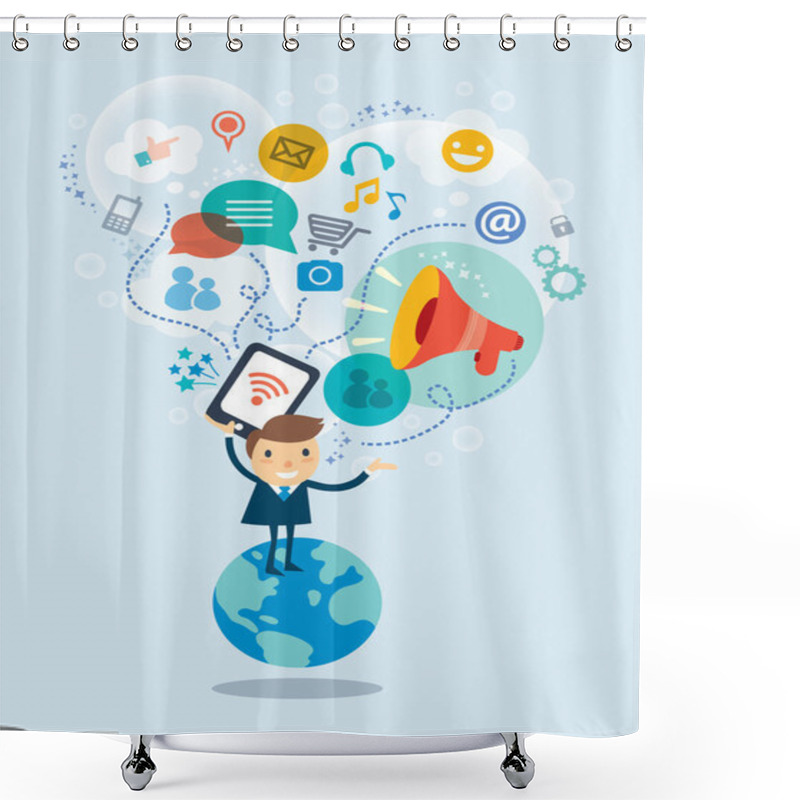 Personality  Social Media Concept Illustration Shower Curtains