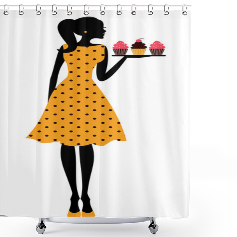 Personality  Cupcake Girl Shower Curtains