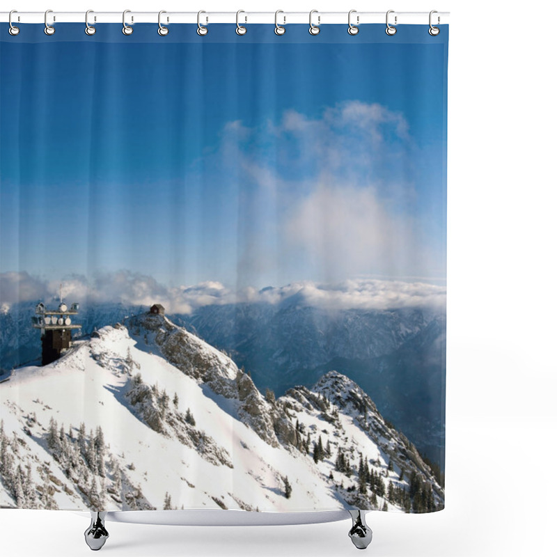 Personality  Winter Austrian Alps Telecommunication And Meteo Station Shower Curtains