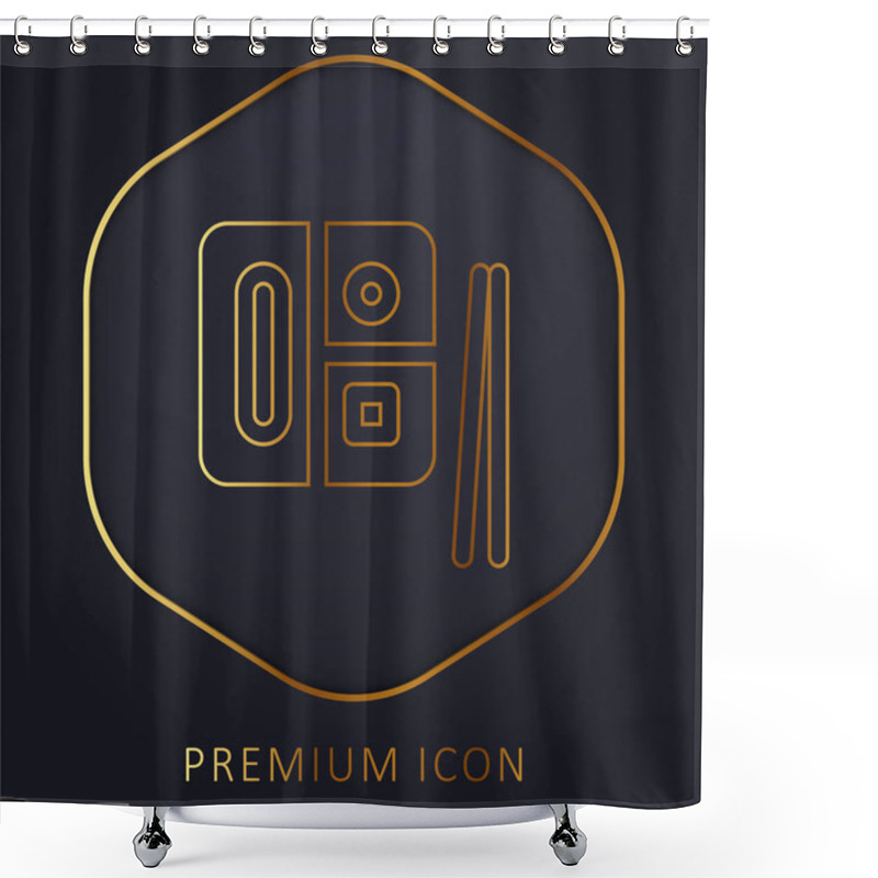 Personality  Bento Golden Line Premium Logo Or Icon Shower Curtains