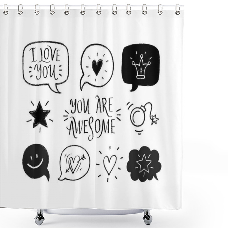 Personality   Valentine's Day Design Illustration Shower Curtains