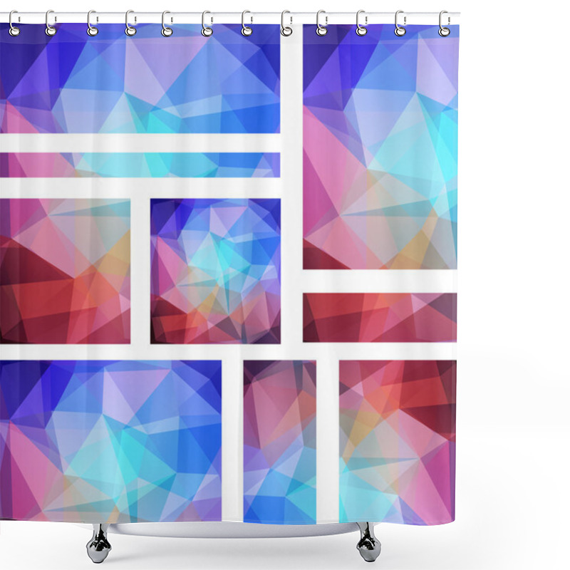 Personality  Low Poly Backgrounds Set. Shower Curtains