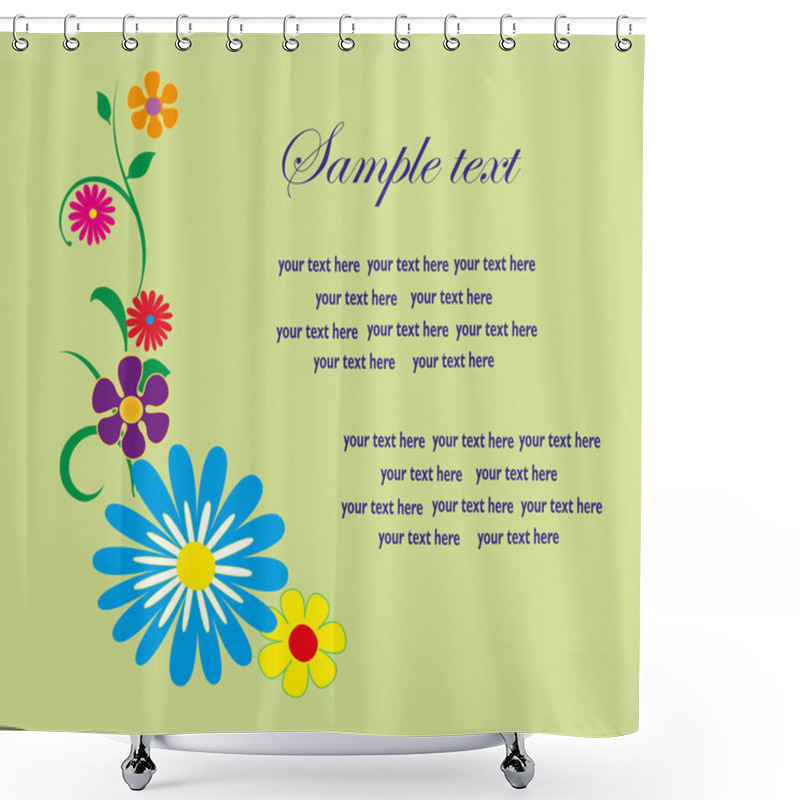 Personality  Pretty Floral Frame. Vector Illustration. Shower Curtains