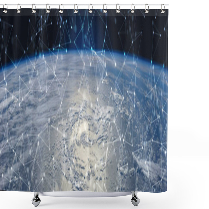 Personality  View Of The Earth From Space. Concept Of High Technologies And Space Development. Elements This Image Furnished By NASA Shower Curtains