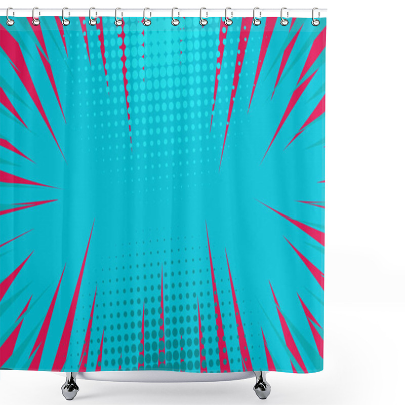 Personality  Comic Book Pop Art Strip Radial Backdrop Shower Curtains