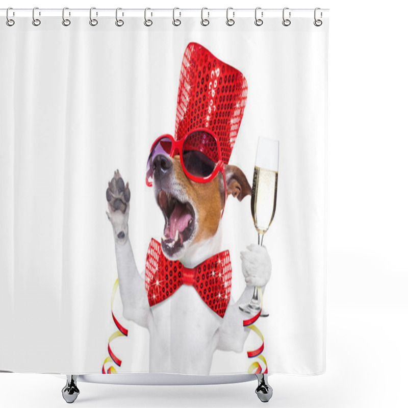 Personality  Happy New Year Dog Celberation Shower Curtains