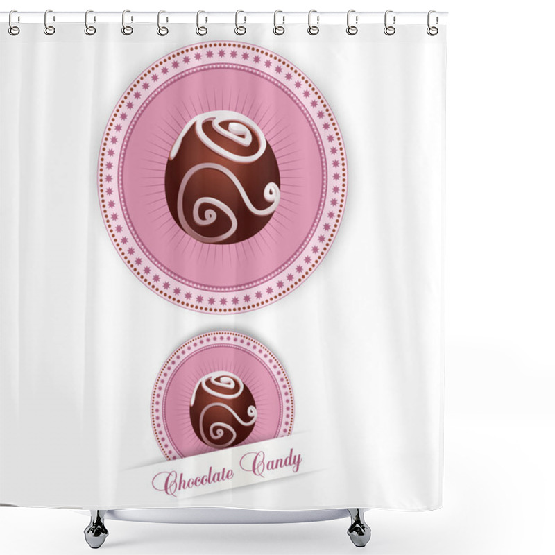 Personality  Label With The Chocolates Shower Curtains