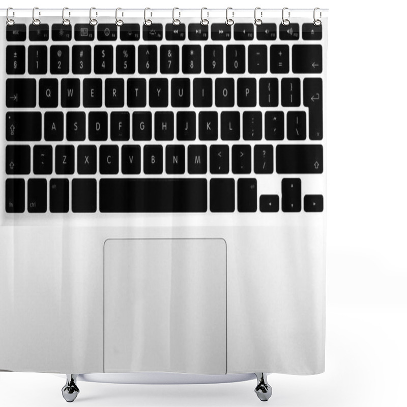 Personality  Laptop Keyboard Black And White Shower Curtains