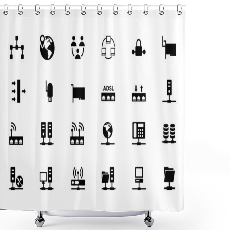 Personality  Networking Vector Icons 2 Shower Curtains