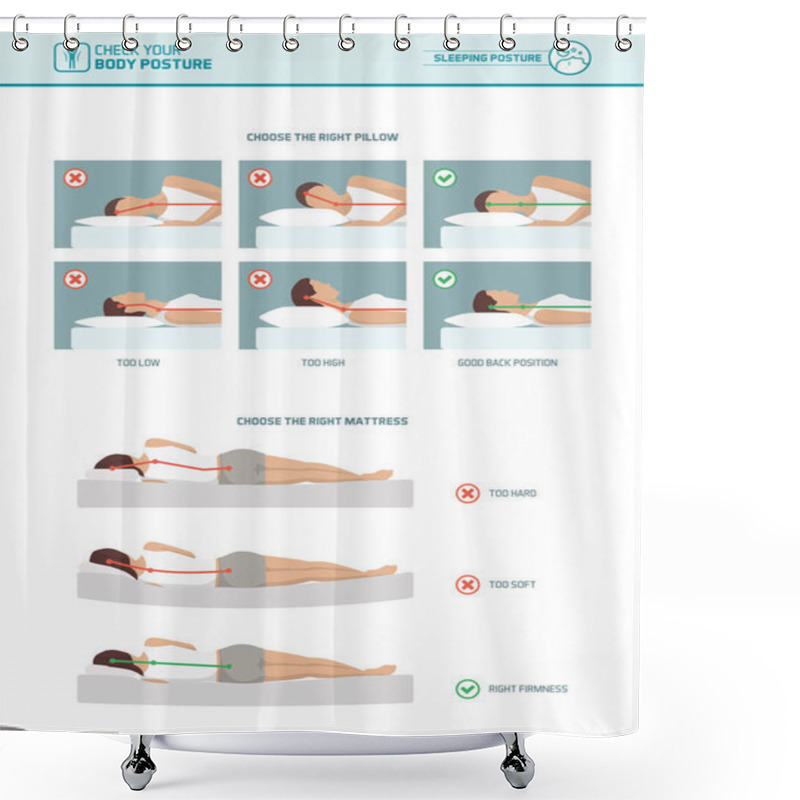 Personality  Correct Sleeping Ergonomics Shower Curtains