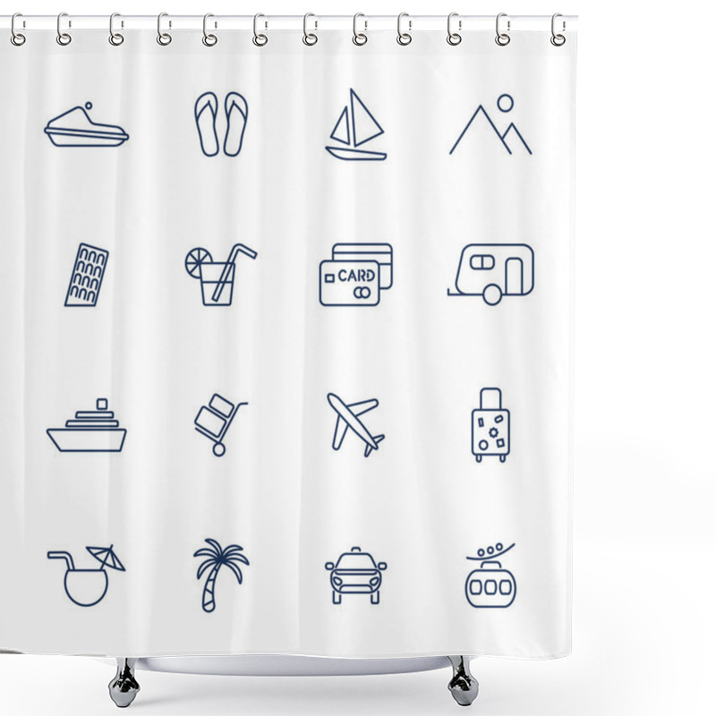 Personality  Set With 16 Icons For Mobile App, Sites, Mobile, Software Shower Curtains