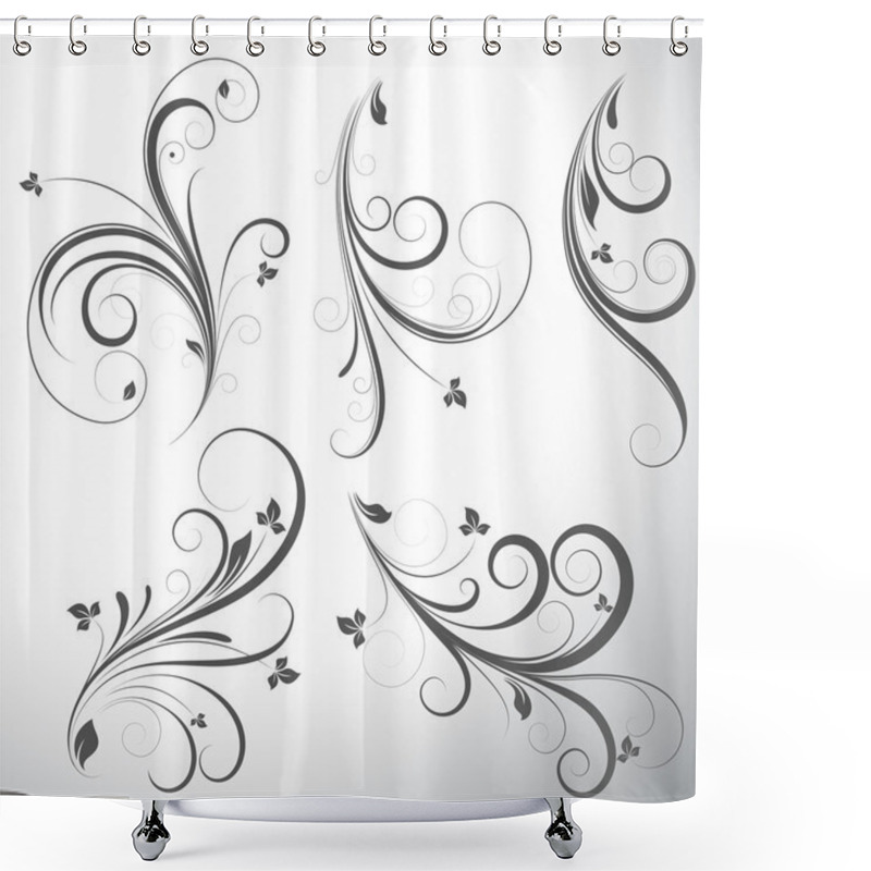 Personality  Swirls Vector Elements Shower Curtains