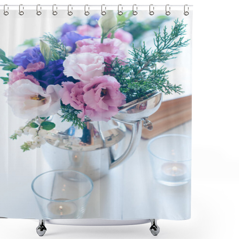 Personality  Bouquet Of Purple And Pink Eustomas Shower Curtains