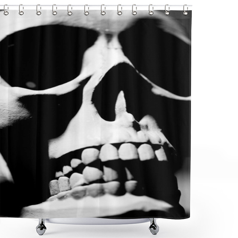 Personality  Skull On Black Shower Curtains